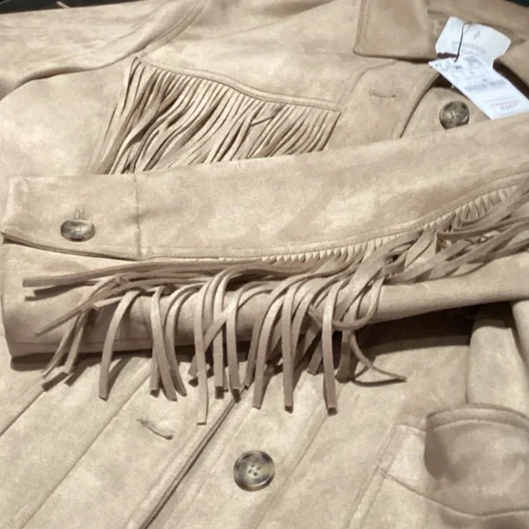 Stradivarius Tan Fringe Jacket - Picture 3 of 7